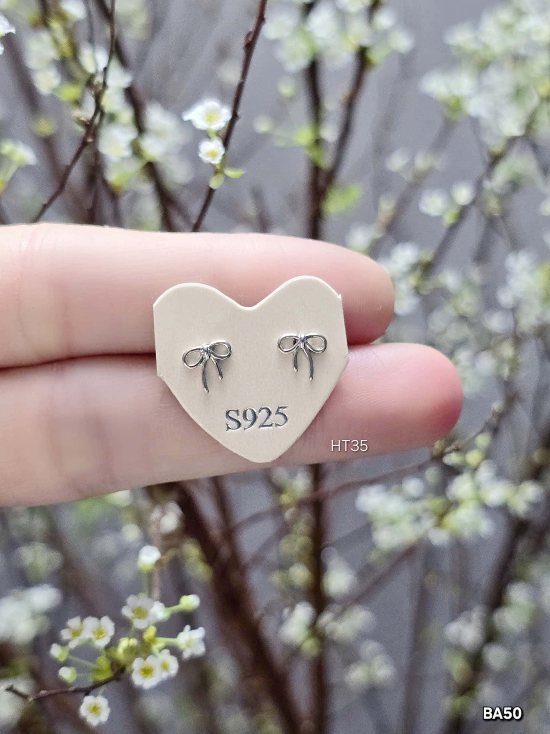 Bông Tai Bạc Hình Nơ