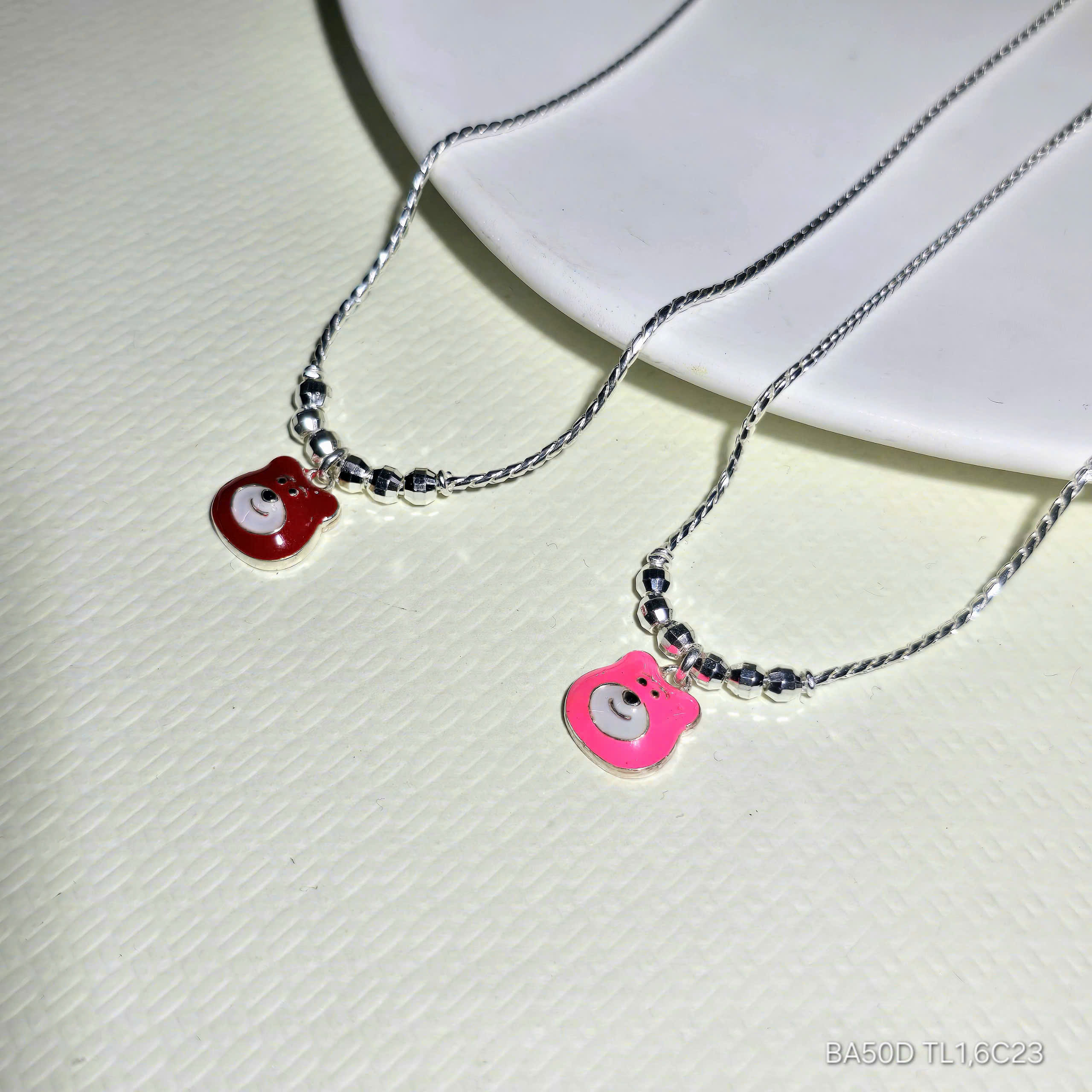 Dây chuyền bạc liền mặt gấu