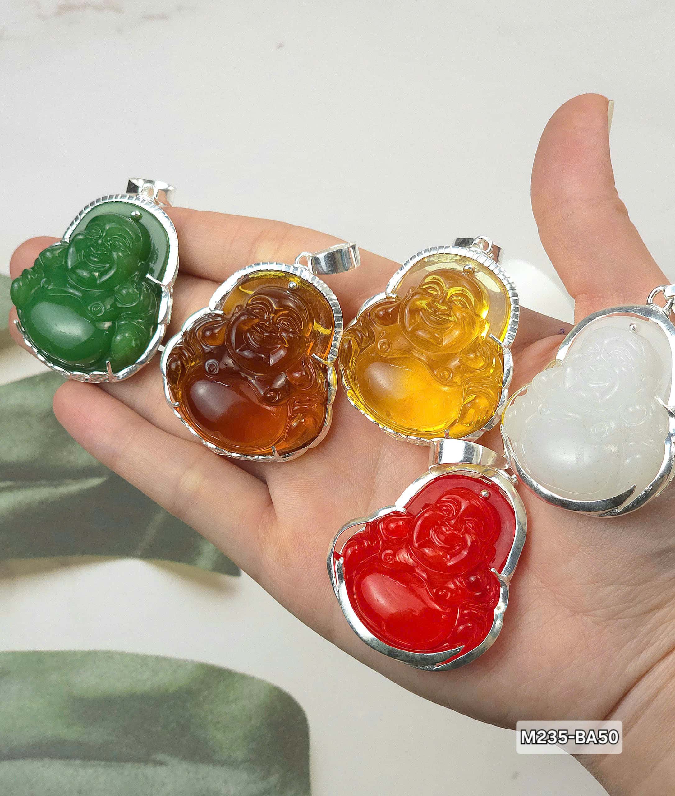 Mặt dây chuyền Phật Di Lặc bọc bạc