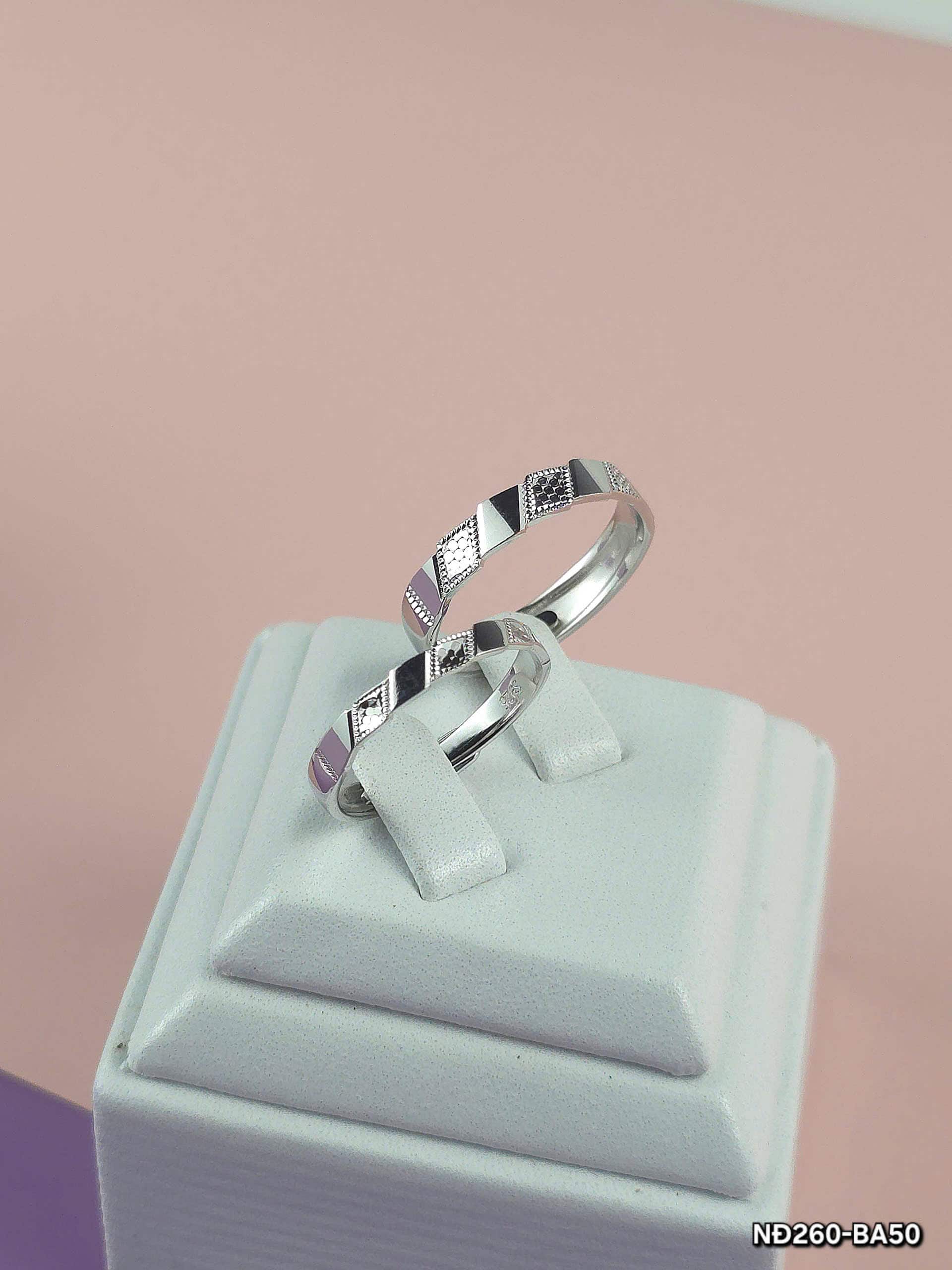 Nhẫn Đôi Bạc Xi Kim